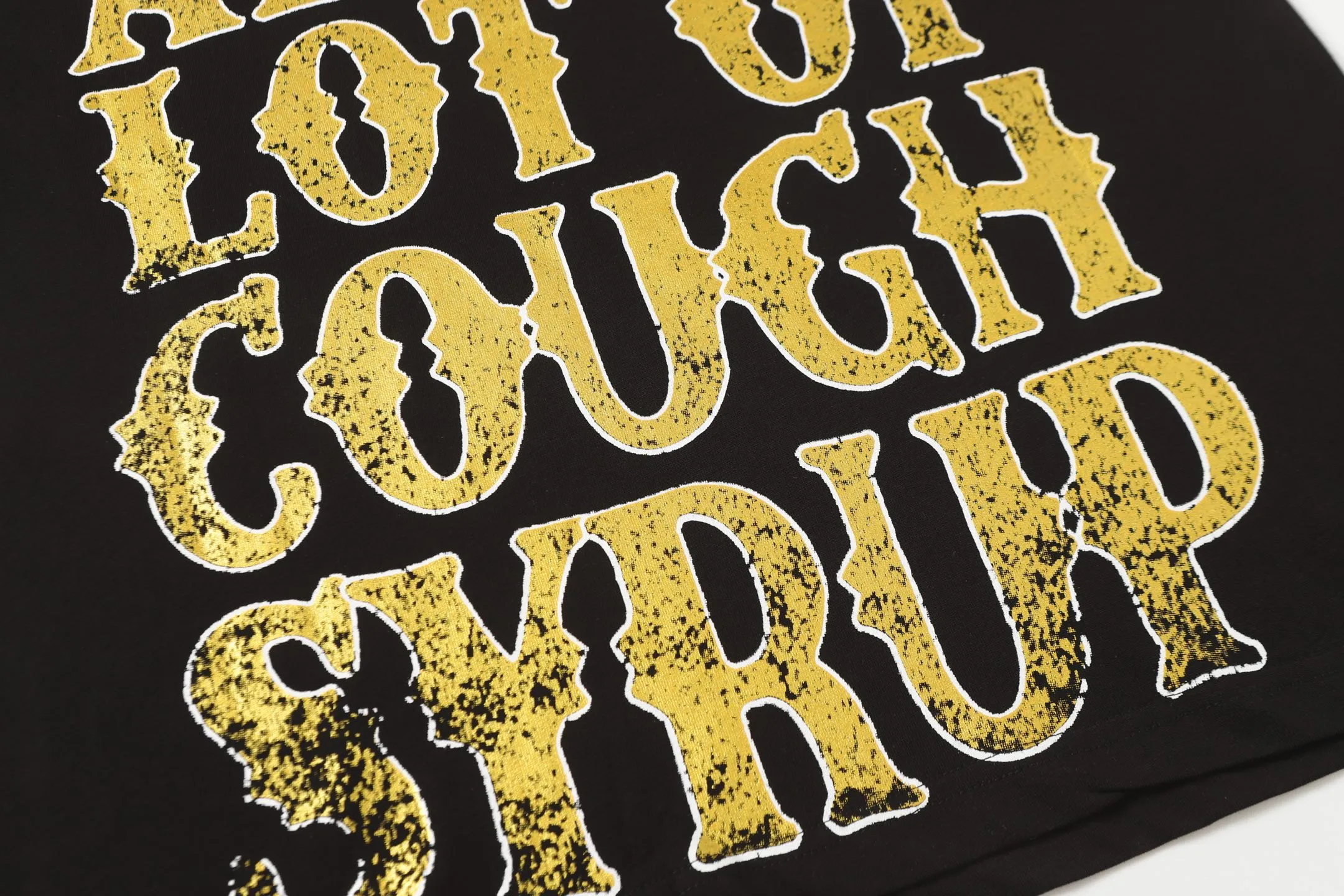 2212#Black | THAT'S A AWFUL LOT OF COUGH SYRUP In Stock Real shot American simple fashion brand loose casual T-shirt Fabric (fabric): 32 counts Weight combed double yarn pure cotton Sizes (size): S-M L X L Color (colour): Black